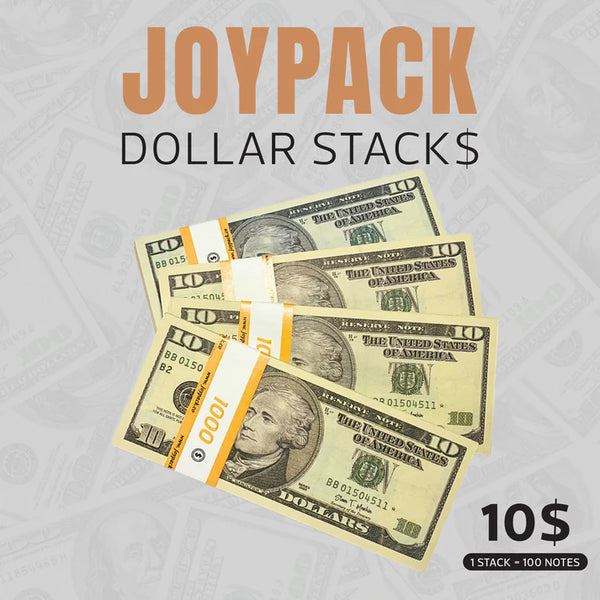 $10 STACKS 100PSC - PROP MONEY DOLLARS | 100 FULL PRINT $10 DOLLAR BILLS