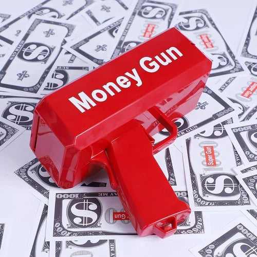 Money Gun Cash Cannon Shoot Gun Funny Toy Gift Party Game