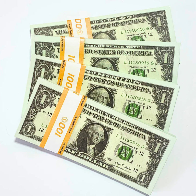 $1 STACKS 100PSC - PROP MONEY DOLLARS | 100 FULL PRINT $1 DOLLAR BILLS