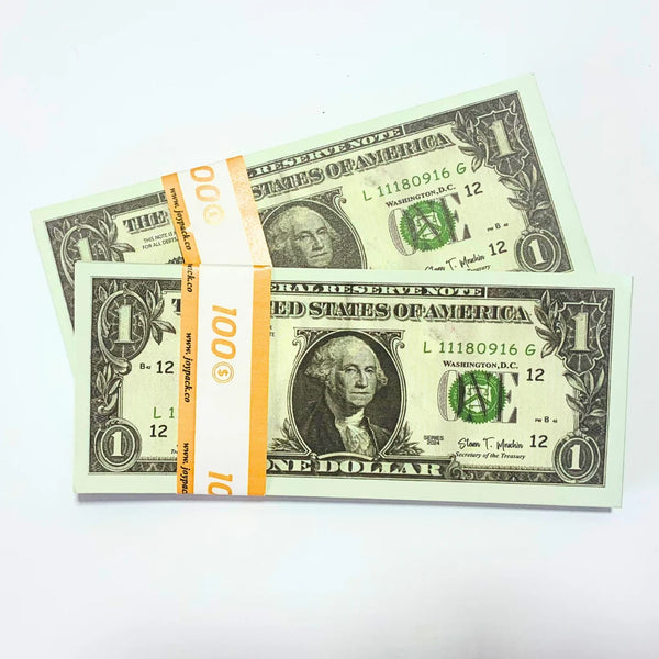$1 STACKS 100PSC - PROP MONEY DOLLARS | 100 FULL PRINT $1 DOLLAR BILLS