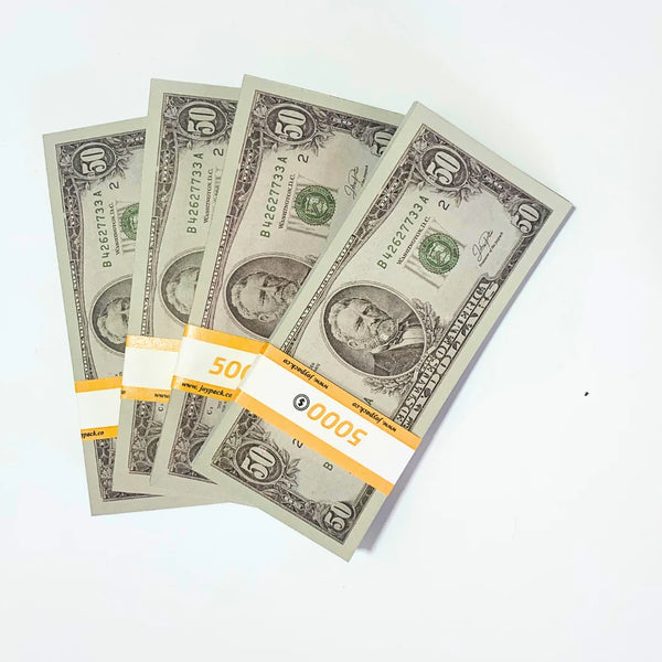 $50 STACKS 100PSC - PROP MONEY DOLLARS | 100 FULL PRINT $50 DOLLAR BILLS